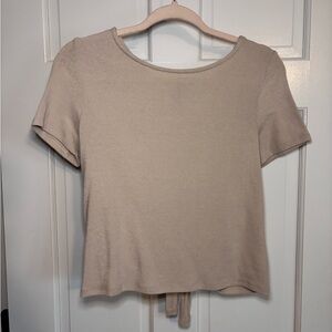 Alya Beige Open Tie Back Top Size Medium | Open tie back